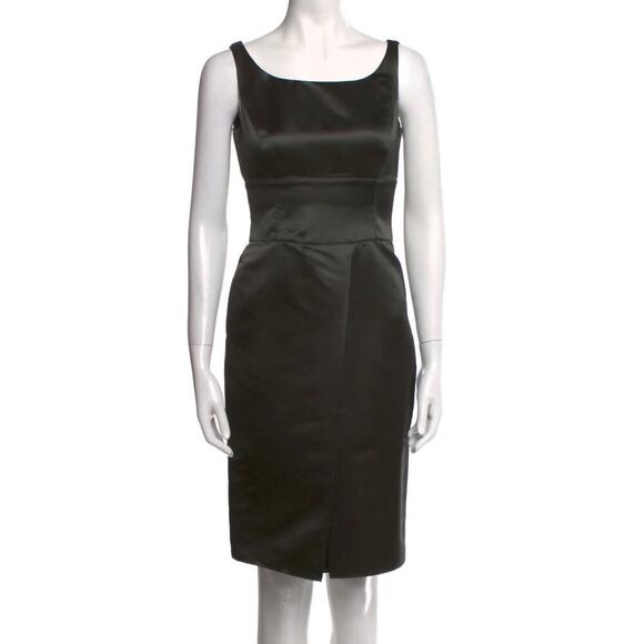 Armani Collezioni Scoop Neck Knee-Length Dress Green Size: 2 - Picture 1 of 4